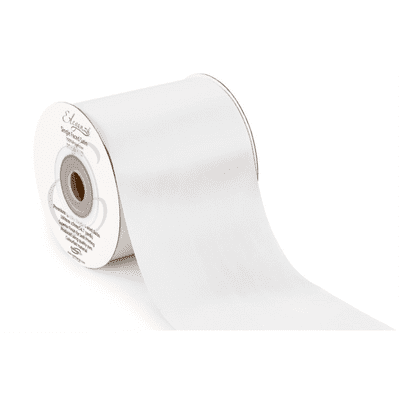 White Single Faced Sash Ribbon 100mm x  50m (Eleganza) 1pc