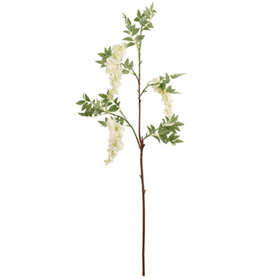 Wisteria Spray (White) 120cm (Eleganza) 1pc