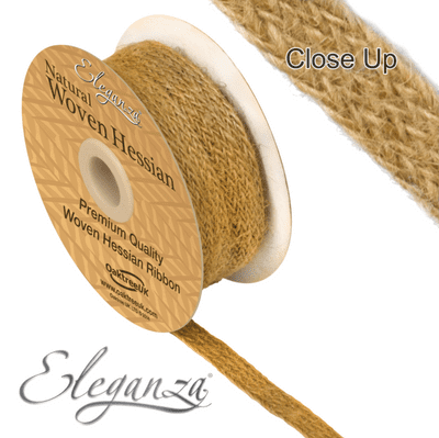 Woven Hessian Natural Ribbon 10mm x 10m (Eleganza) 1pc