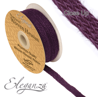 Woven Hessian Purple Ribbon 10mm x 10m (Eleganza) 1pc