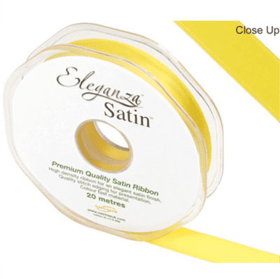 Yellow Double Faced Satin Ribbon 15mm x 20m (Eleganza) 1pc