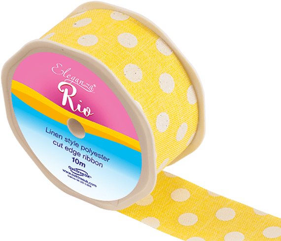 Yellow Rio Polka Dot Eleganza 38mm x 10m | Free Delivery