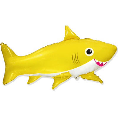 Yellow Shark Large Foil Balloon 1pc (Flexmetal 42