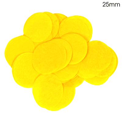 Yellow Tissue Paper Confetti | 25mm Round | 100g Bag