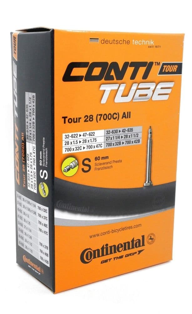 Continental 700x32c47c Tour 28 High Pressure Bike Inner Tube Presta Long Valve