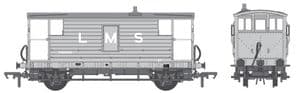 Bachmann 38-975 LMS 20T Brake Van, Grey Livery