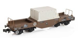 Graham Farish 377-801A BR 'FNA' Nuclear Flask Wagon with Flat Floor, Brown Livery