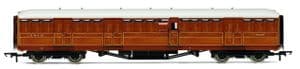 Hornby R40456 LNER Gresley Full Brake Coach, Teak Livery