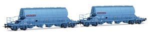 Jouef HJ6230 NACCO 'Taoos' 4-Axle Covered Hoppers, x2, Light Blue, Era VI