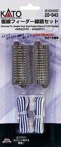Kato 20-043 Concrete Track, 62mm double straight track with power feed