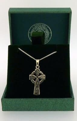 .925 Sterling Silver Holy Communion Confirmation Silver Cross Angel Necklace