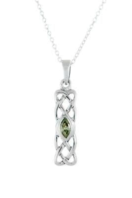 .925 Sterling Silver Pendant & Necklace Gift Boxed Birthstone August Peridot