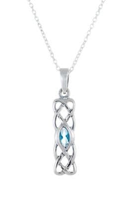 .925 Sterling Silver Pendant & Necklace Gift Boxed Birthstone December Zircon