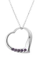 .925 Sterling Silver Pendant & Necklace Gift Boxed Birthstone February Amethyst