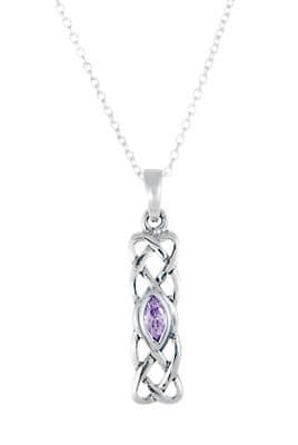 .925 Sterling Silver Pendant & Necklace Gift Boxed Birthstone June Rhodalite