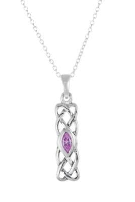 .925 Sterling Silver Pendant & Necklace Gift Boxed Birthstone October Tourmaline