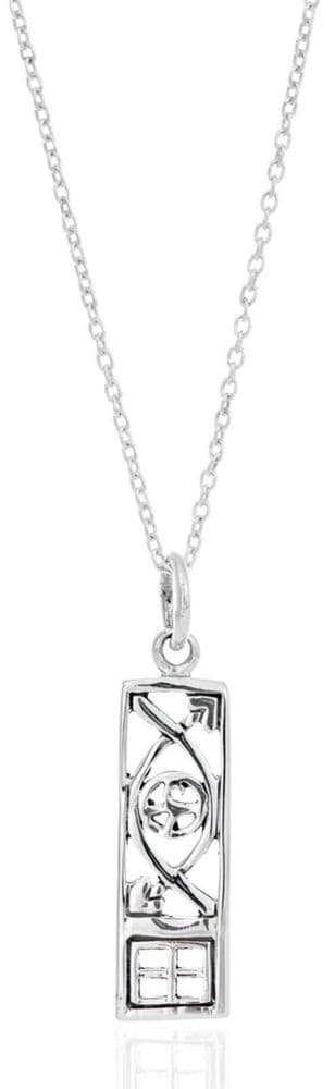 .925 Sterling Silver Pendant & Necklace Gift Boxed Mackintosh Rectangle Designed
