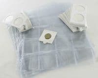 5 PVC Coin Album Pages with 100 x Self Adhesive Coin Holders