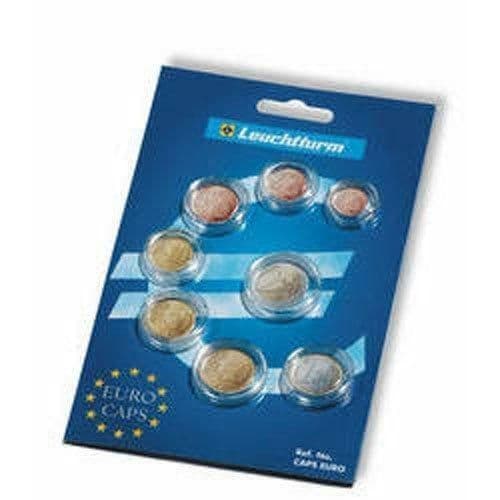A Pack Of 8 Lighthouse Euro Mixed Coin Capsules For A Complete Euro Coin Set