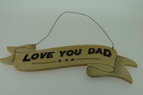 East of India Ribbon Sign - Love You Dad