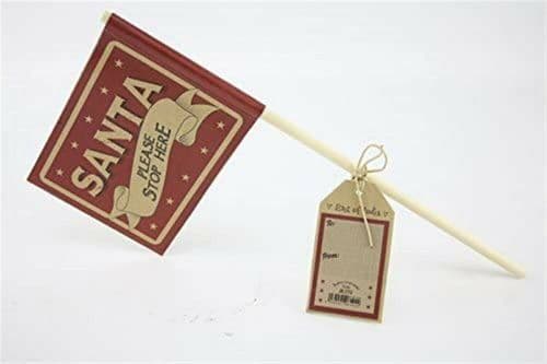 East of India Santa Please Stop Here Flag Christmas Sign Festive Decoration