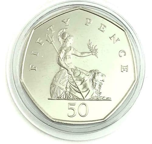 Fifty Pence 50p Proof Coins From Years 1997 to  2013 in Lighthouse Capsule