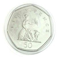Fifty Pence 50p Proof Coins From Years 1997 to  2013 in Lighthouse Capsule