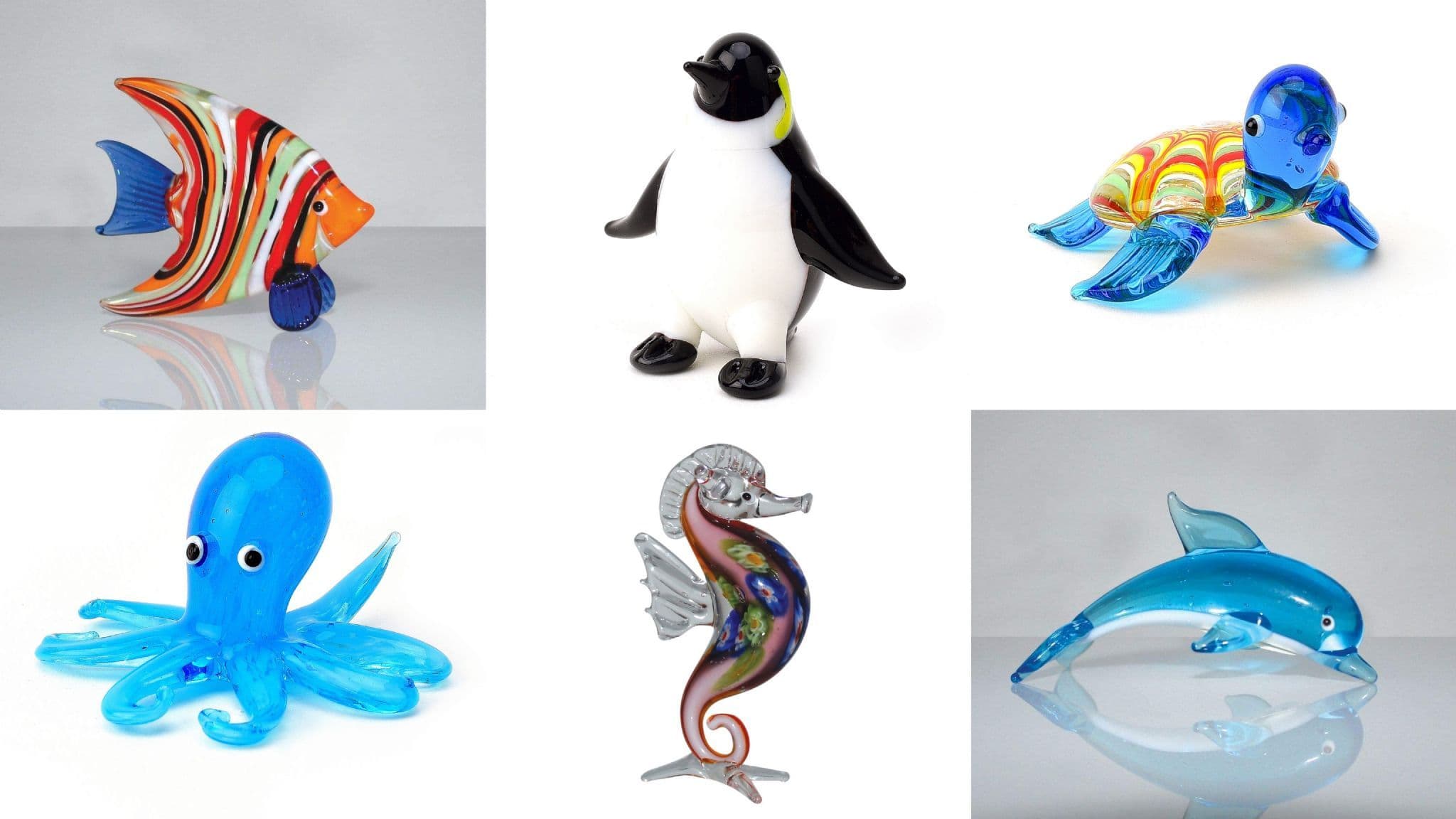 Glass Ornament Decoration Gift OBJETS D ART Glass Sea Life Figurines