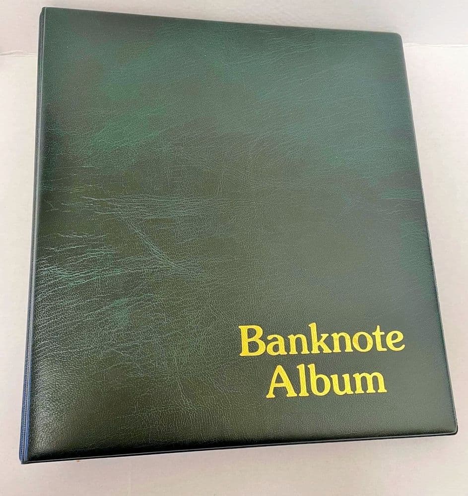 Green Banknote Album with 10 x 2 pocket and 10 x 3 pocket pages