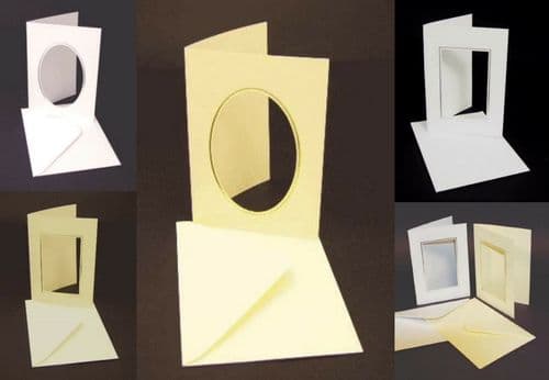 Ivory and White Aperture Cards with Foil Edges Craft UK
