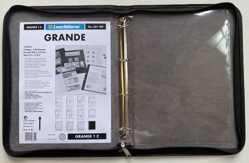 Kurt Lighthouse Grande banknote album with 5 pages zipped black faux leather