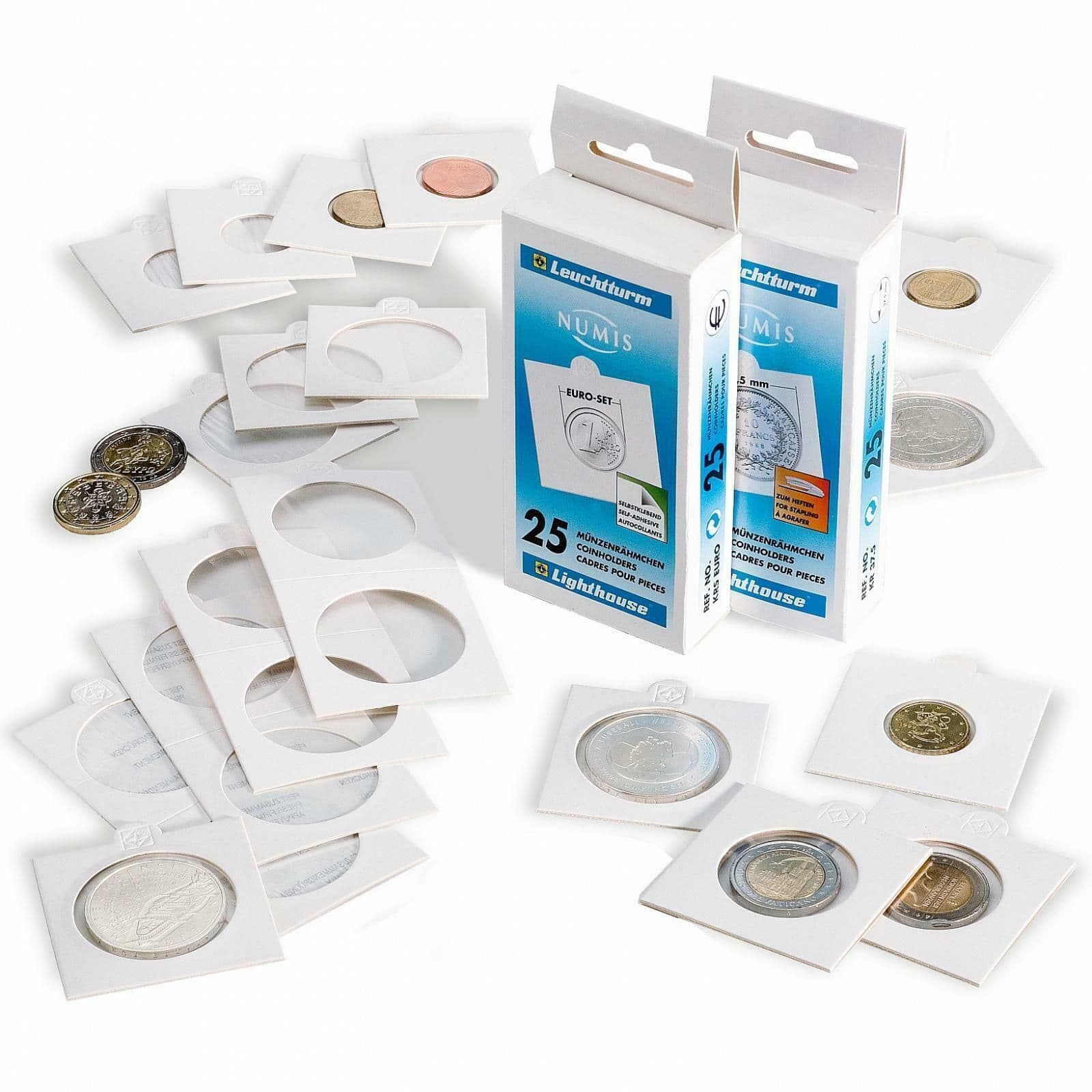 Lighthouse coin Holders selfadhesive 25 per box MATRIX storage