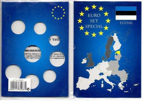 Lighthouse Euro Coin Display Card For Estonia Euro 8 Coin Set 1 Cent To 2 Euro