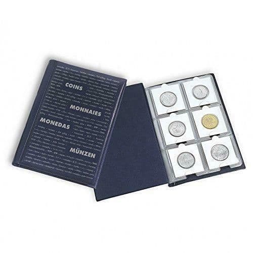 Lighthouse Numis blue wallet coin album 10 sheets for 6 cardboard holders 2 x 2