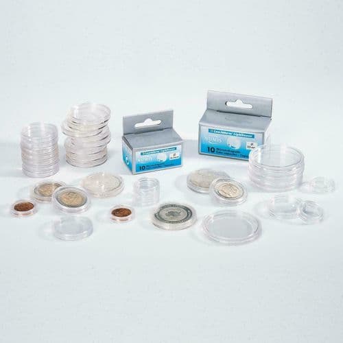 Pack of 10 Round Coin Capsules 14mm - 62mm
