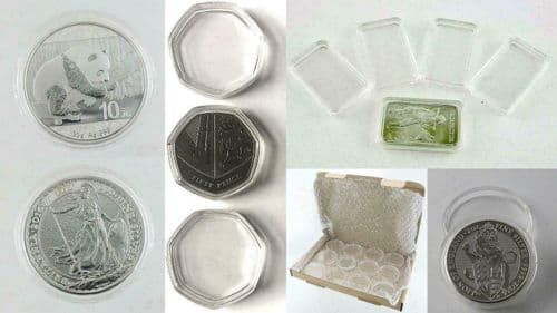 Pack of 50 PREMIUM Rimless Coin Capsules
