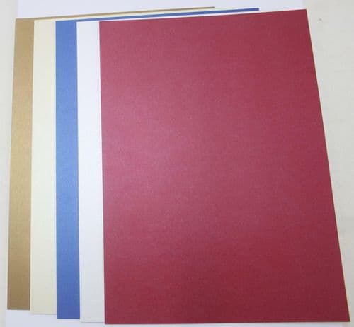 Pearlescent Pack of 10 Card 260gsm and 10 Paper 80gsm Various Colours