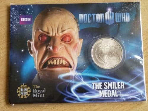 Royal Mint 2010 Dr Who Smiler B U medal blue card pack