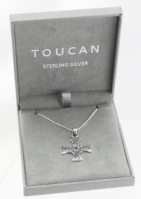 Sterling Silver Toucan Cross Pendant & Necklaces various Styles