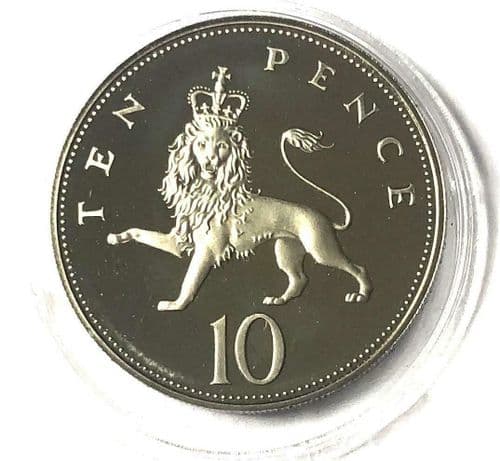 Ten Pence 10p Proof Coins From Years 1992 - 2013 in Lighthouse Capsule