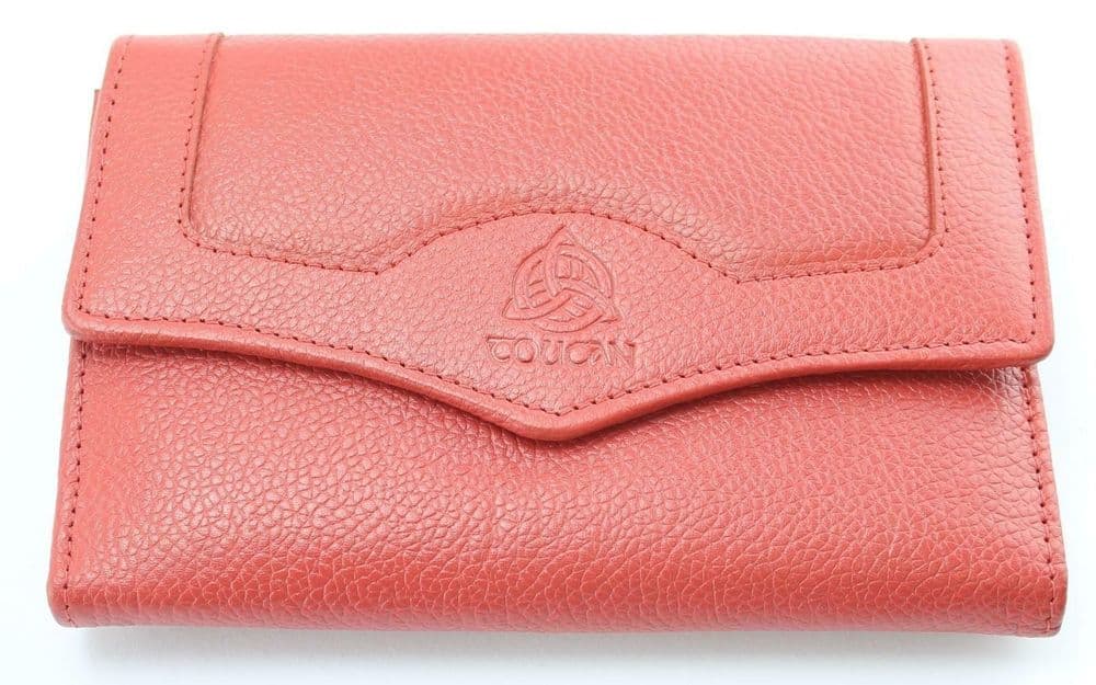 Toucan of Scotland Genuine Leather Ladies Coin Credit Card Notes Purse Button