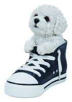 Vivid Arts Realistic Cute Puppy Ornaments Sport Shoe Resin Material Pug Frenchie