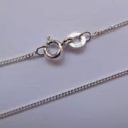 14 Inch/36cm 1mm Thick Sterling Silver Curb Chain