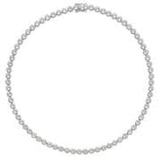 17" Sterling Silver rubover Cubic Zirconia choker necklace