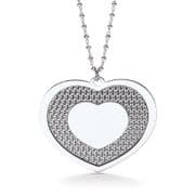 18" Ladies Sterling Silver Big Heart J-Jaz Necklace