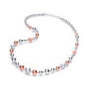 18" Sterling Silver and Rose gold Plated Graduated Beads J-Jaz Necklace