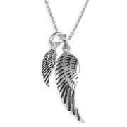 18" Sterling silver Large and Small Oxidised Wings Necklace
