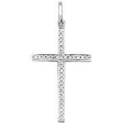 18ct white Gold 0.09ct Diamond set cross pendant