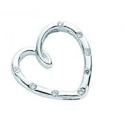 18ct white Gold 0.1ct Diamond set heart pendant
