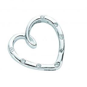 18ct white Gold 0.1ct Diamond set heart pendant